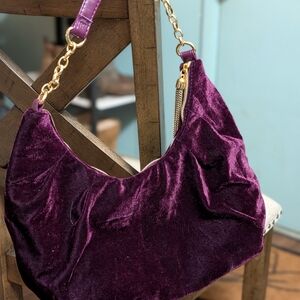 Elegant Purple Velvet Women's Bag